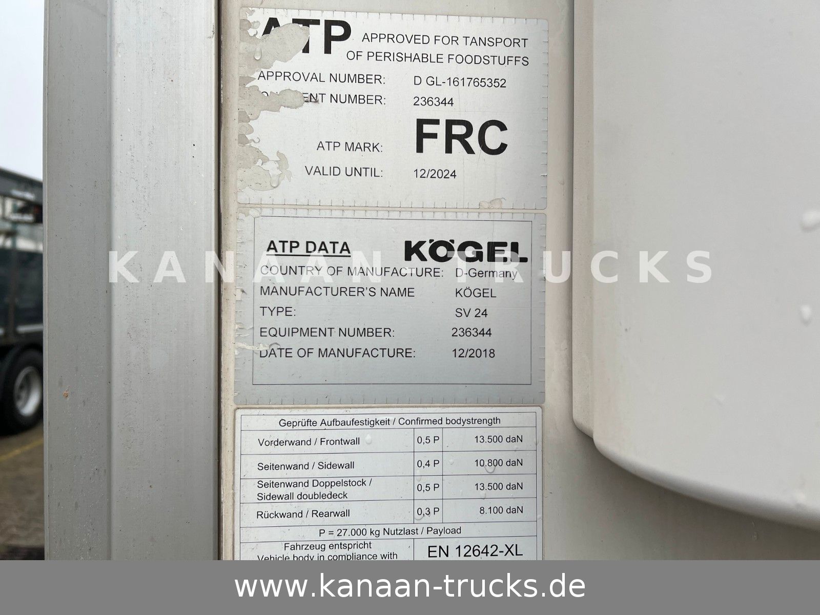 Fahrzeugabbildung Kögel S24-4 Kühlkoffer CarrierVector1550 Rolltor Lenk