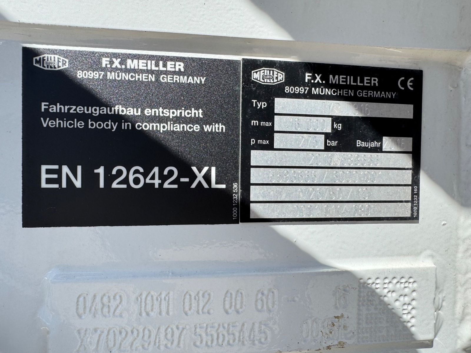 Fahrzeugabbildung Andere MAILLER  TYP D316 Neuwertig  Aufbau für 3-Achser