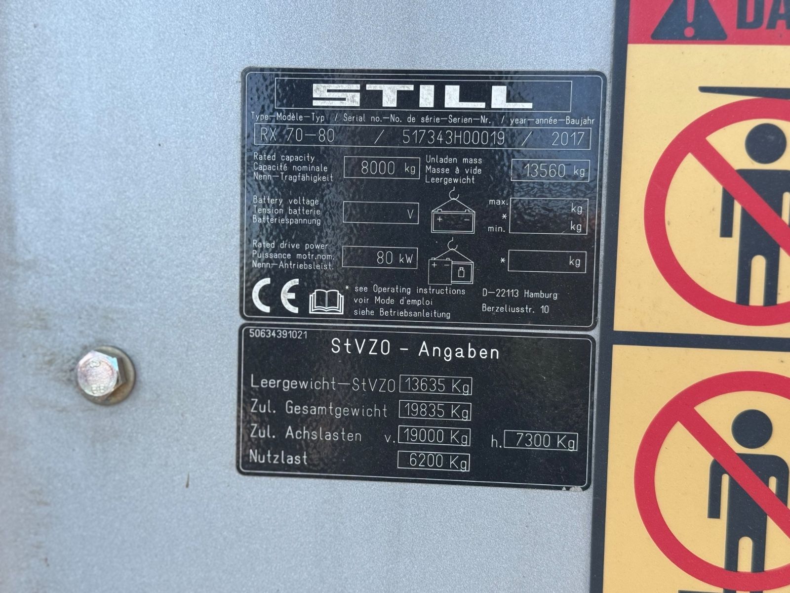 Fahrzeugabbildung Still RX 70-80  Diesel /Hybrid  Orig. 792 h  8ton